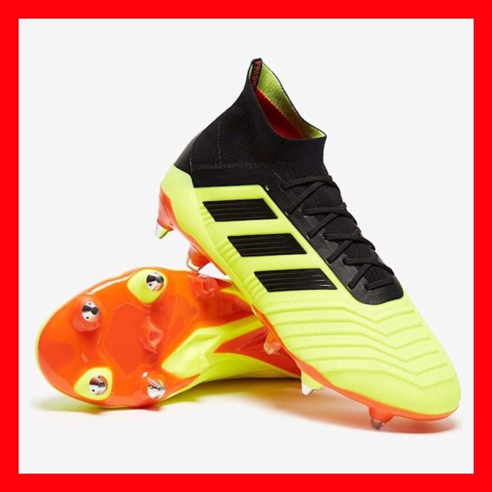 Adidas Predator 18.1 SG Soccer Cleats Yellow Black Red DB2048 Men's Size 7.5